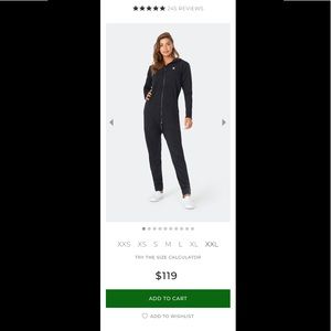 Original Onesie Black with white zipper